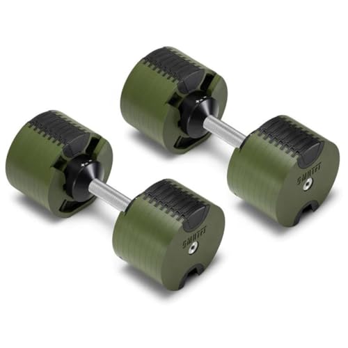 SMRTFT NUOBELL Adjustable Dumbbells | The Original All-in-One NUOBELL Adjustable Dumbbell Set | Feels Real Like Traditional Dumbbells | 5-80 lbs | Highly Durable | Best 2 Year Warranty | Tactical