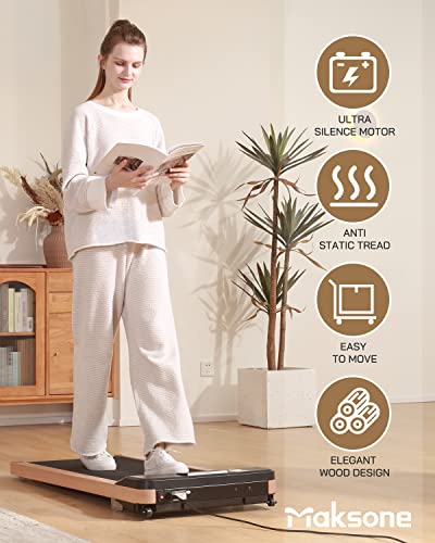 Maksone Under Desk Treadmill, Expert of Wooden Walking Pad, Walking Jogging Machine with Remote Control, Installation-Free