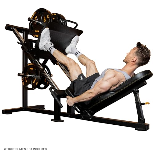 Powertec Fitness Leg Press Machine, 1000 LB Weight Capacity, Black - Professional Exercise Equipment for Home Gym - Heavy Duty Workout Equipment for Full Lower Body Workout