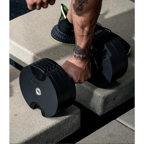 SMRTFT NUOBELL Adjustable Dumbbells | The Original All-in-One NUOBELL Adjustable Dumbbell Set | Feels Real Like Traditional Dumbbells | 5-80 lbs | Highly Durable | Best 2 Year Warranty | Tactical