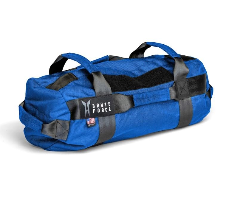 Brute Force Strongman Sandbag, Adjustable, Weighted Heavy Bag, Workout Equipment for Home Gym, Strength Training and Weight Lifting, Sandbags for Working Out, Made in USA, Royal Blue, 75-150 lbs