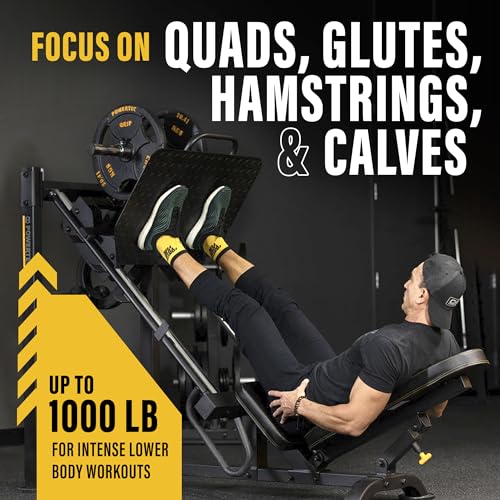 Powertec Fitness Leg Press Machine, 1000 LB Weight Capacity, Black - Professional Exercise Equipment for Home Gym - Heavy Duty Workout Equipment for Full Lower Body Workout