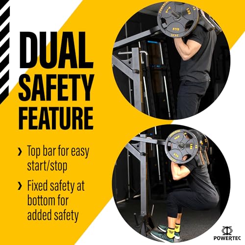 Powertec Fitness Levergym Calf Raise and Squat Machine, Black, 58” x 55” x 61.6”, 500 lbs Max Capacity Weight Training Equipment for Leg Exercise - Premium Home Workout Equipment