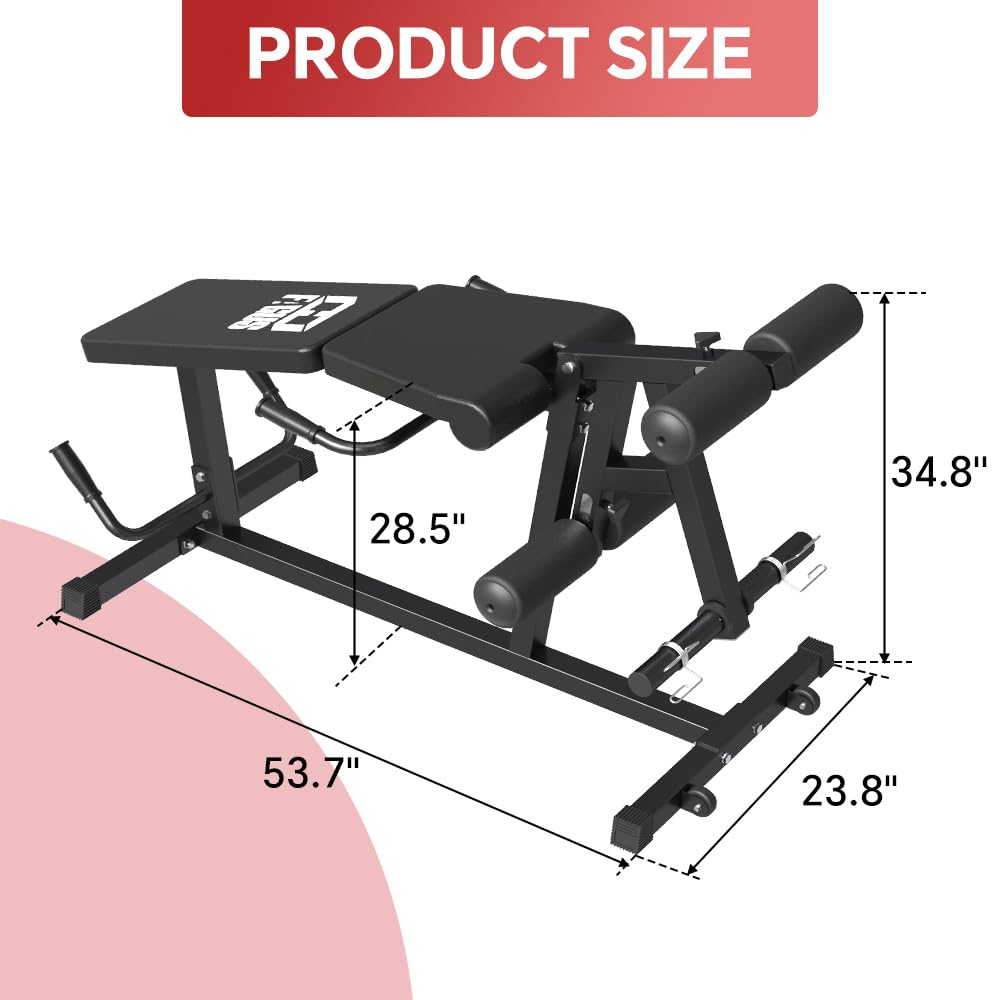 FAGUS H Leg Extension and Leg Curl Machine,Seated Leg Extension and Lying Curl Machine for Home Gym,Leg Press Bench Fit for Both 1'' and 2'' Weight Plates