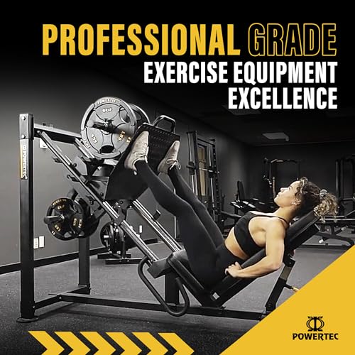 Powertec Fitness Leg Press Machine, 1000 LB Weight Capacity, Black - Professional Exercise Equipment for Home Gym - Heavy Duty Workout Equipment for Full Lower Body Workout