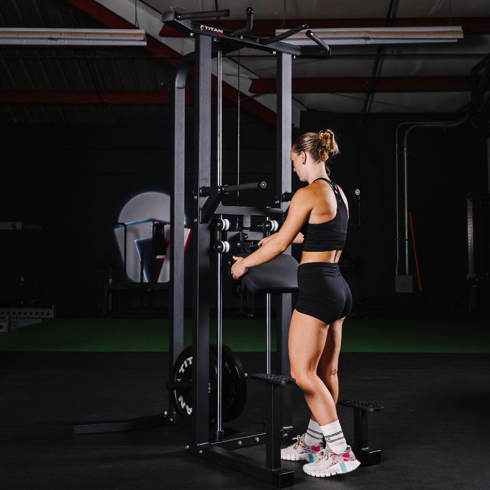 Titan Fitness Plate-Loaded Assisted Chin/Pull-Up and Dip Machine, Rated 400 LB, Assisted Resistance Specialty Machines