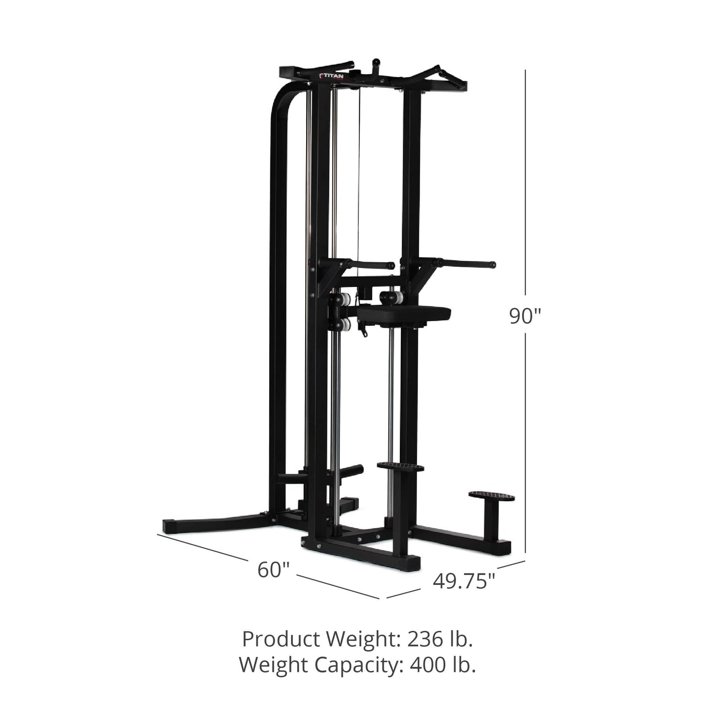 Titan Fitness Plate-Loaded Assisted Chin/Pull-Up and Dip Machine, Rated 400 LB, Assisted Resistance Specialty Machines