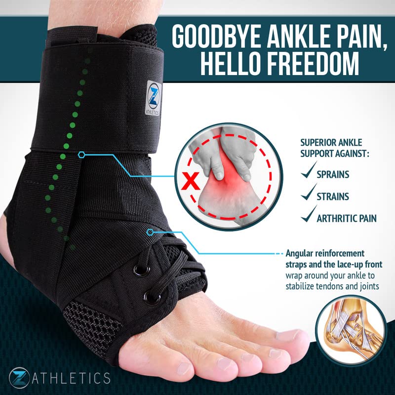 Zenith Ankle Brace, Lace Up Adjustable Support – for Running, Basketball, Injury Recovery, Sprain! Ankle Wrap for Men, Women, and Children