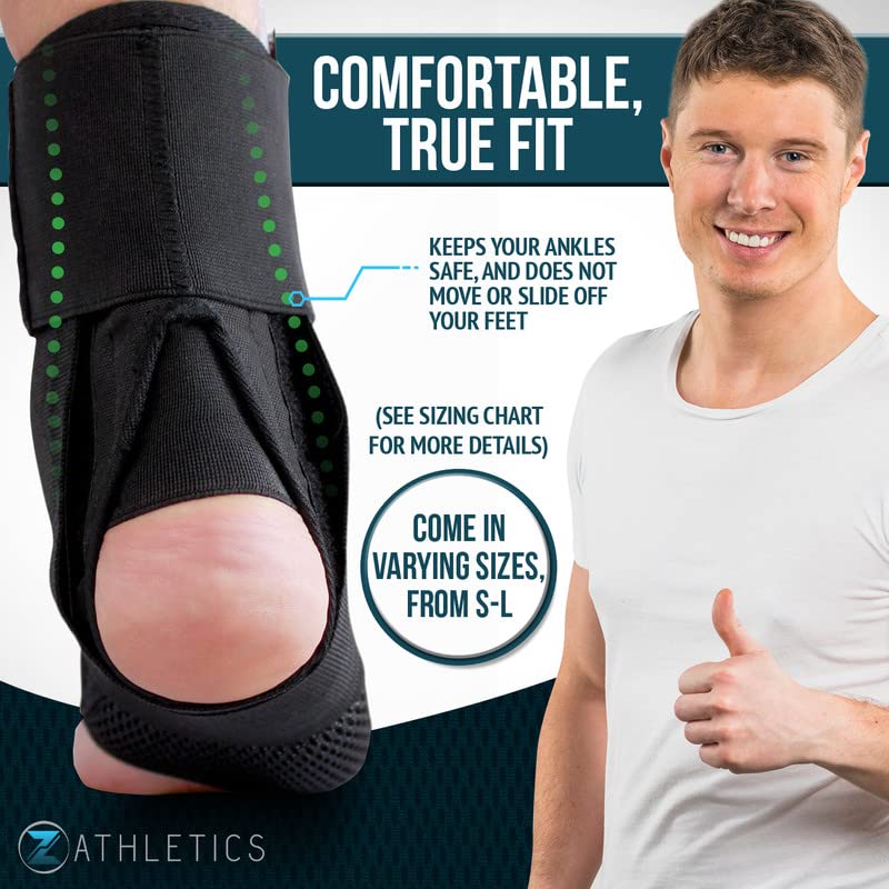 Zenith Ankle Brace, Lace Up Adjustable Support – for Running, Basketball, Injury Recovery, Sprain! Ankle Wrap for Men, Women, and Children