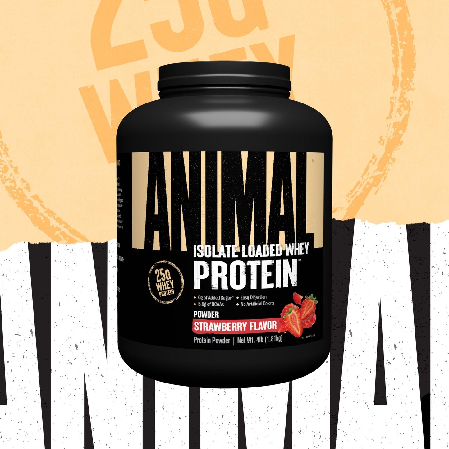 Animal Whey Isolate Protein Powder - Loaded for Pre & Post Workout Muscle Builder and Recovery with Digestive Enzymes for Men & Women - 25g Protein, Great Taste, Low Sugar - Brownie Batter 4 lbs