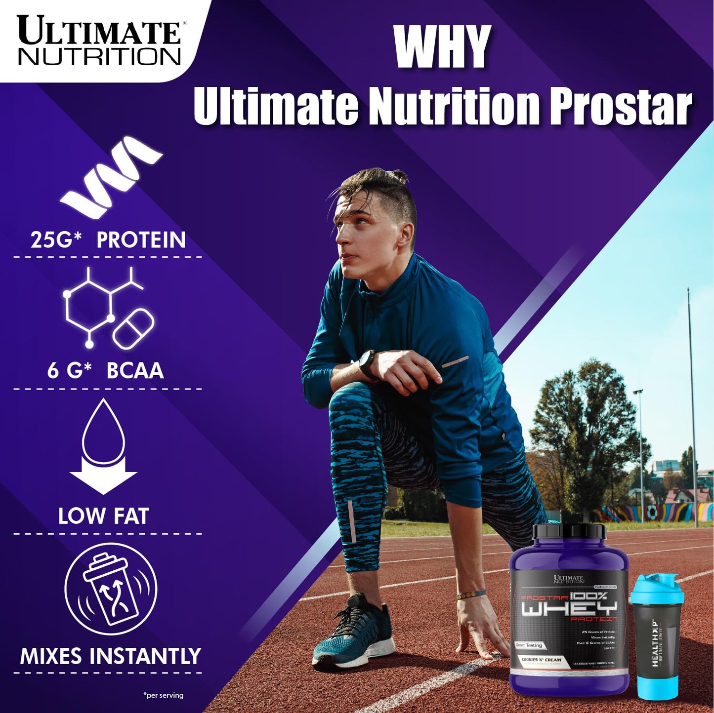 Ultimate Nutrition Prostar Whey Protein Powder, Low Carb Protein Shake with Bcaas, Blend of Whey Protein Isolate Concentrate and Peptides, 25 Grams of Protein, Keto Friendly, 5 Pounds, Chocolate Crème