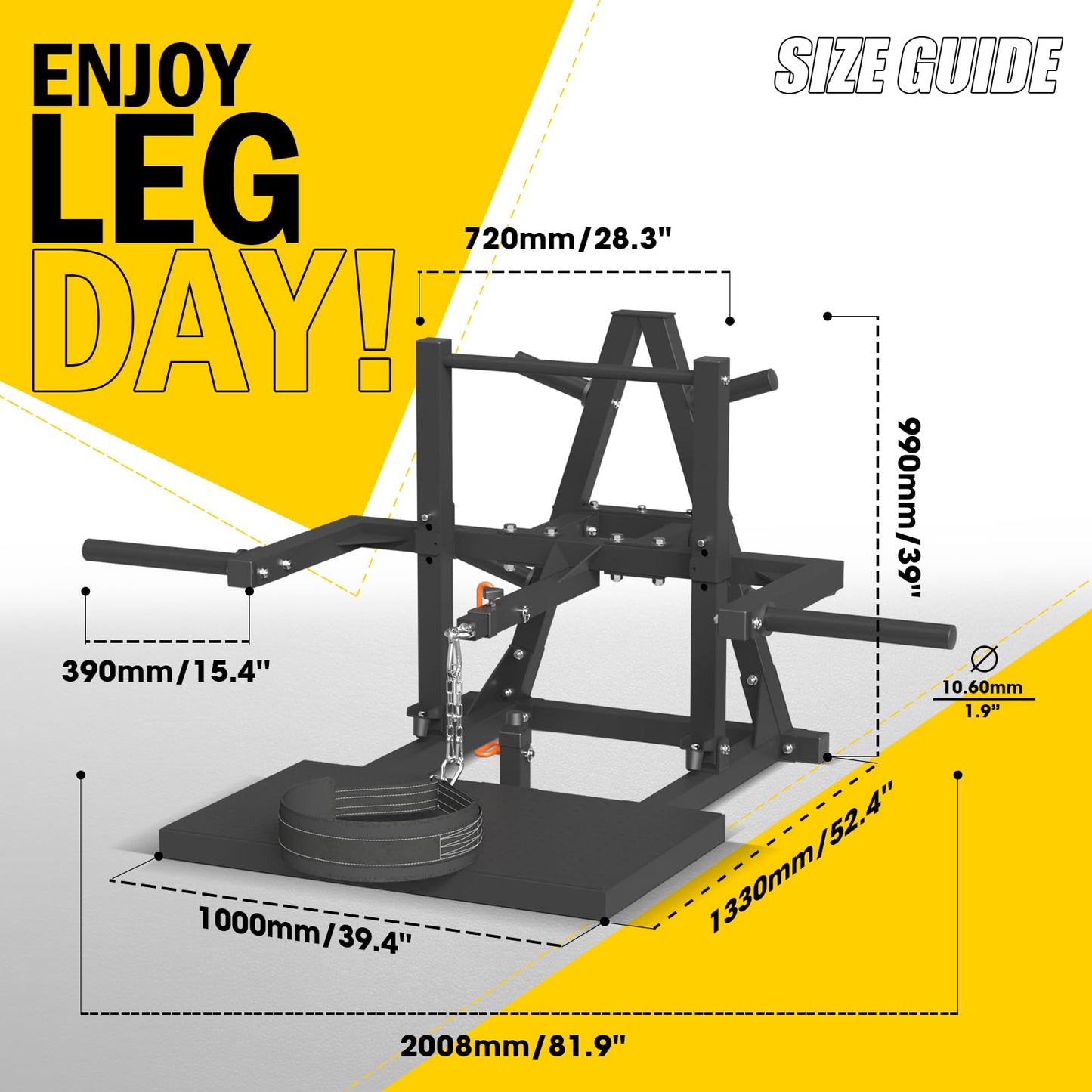 Syedee Belt Squat Machine, Leg Press Machine, Leg Workout Equipment Squat Machines for Home Gym, Leg Machine with Weightlifting Belt - 11 Gauge Steel, 1000 lb Capacity