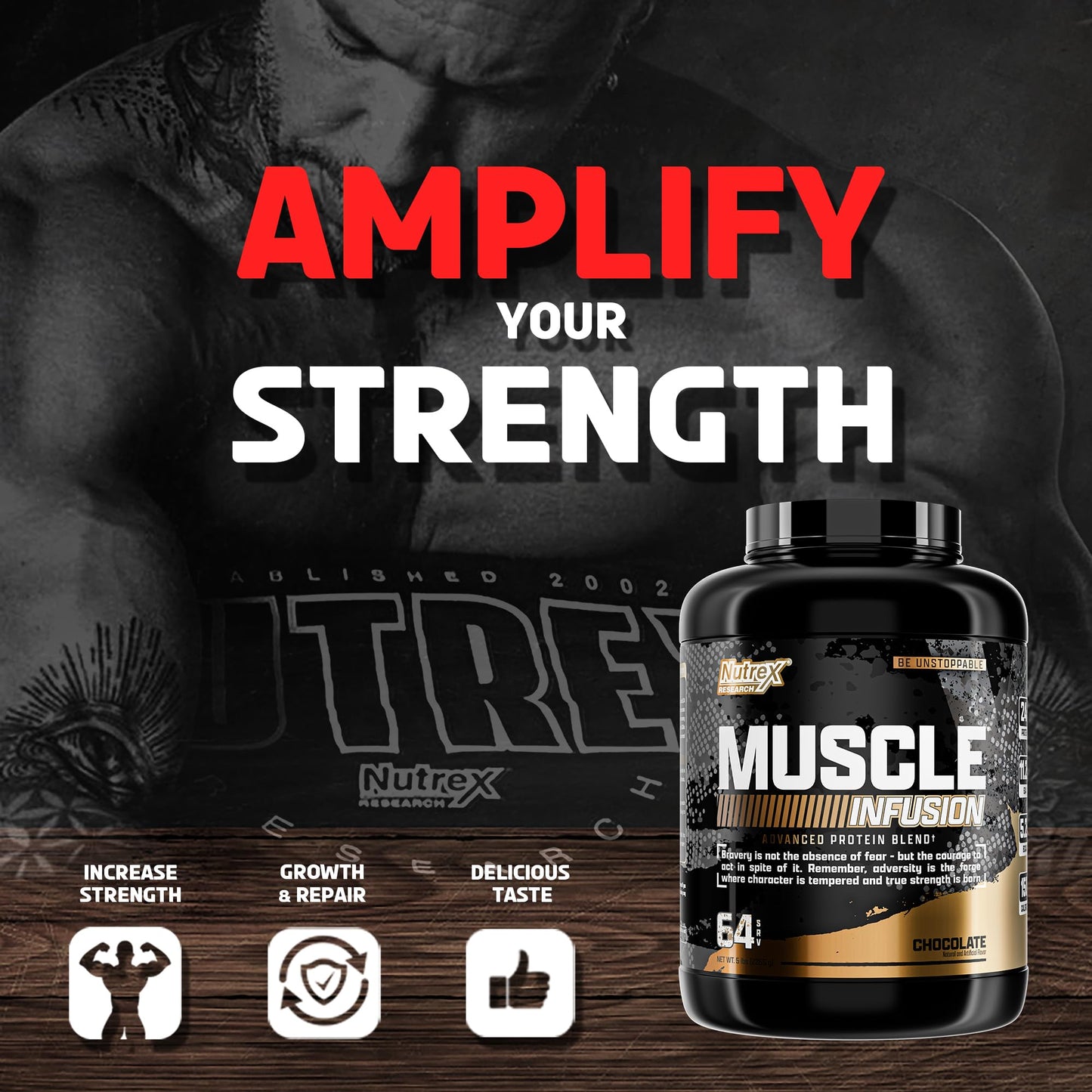 Nutrex Research Whey Protein Powder, Chocolate Muscle Infusion Whey Isolate w/EAA & Hi BCAA for Muscle Gain - 5 Pounds - Muscle Builder for Men & Women, Sports Nutrition, Delicious Taste & Texture