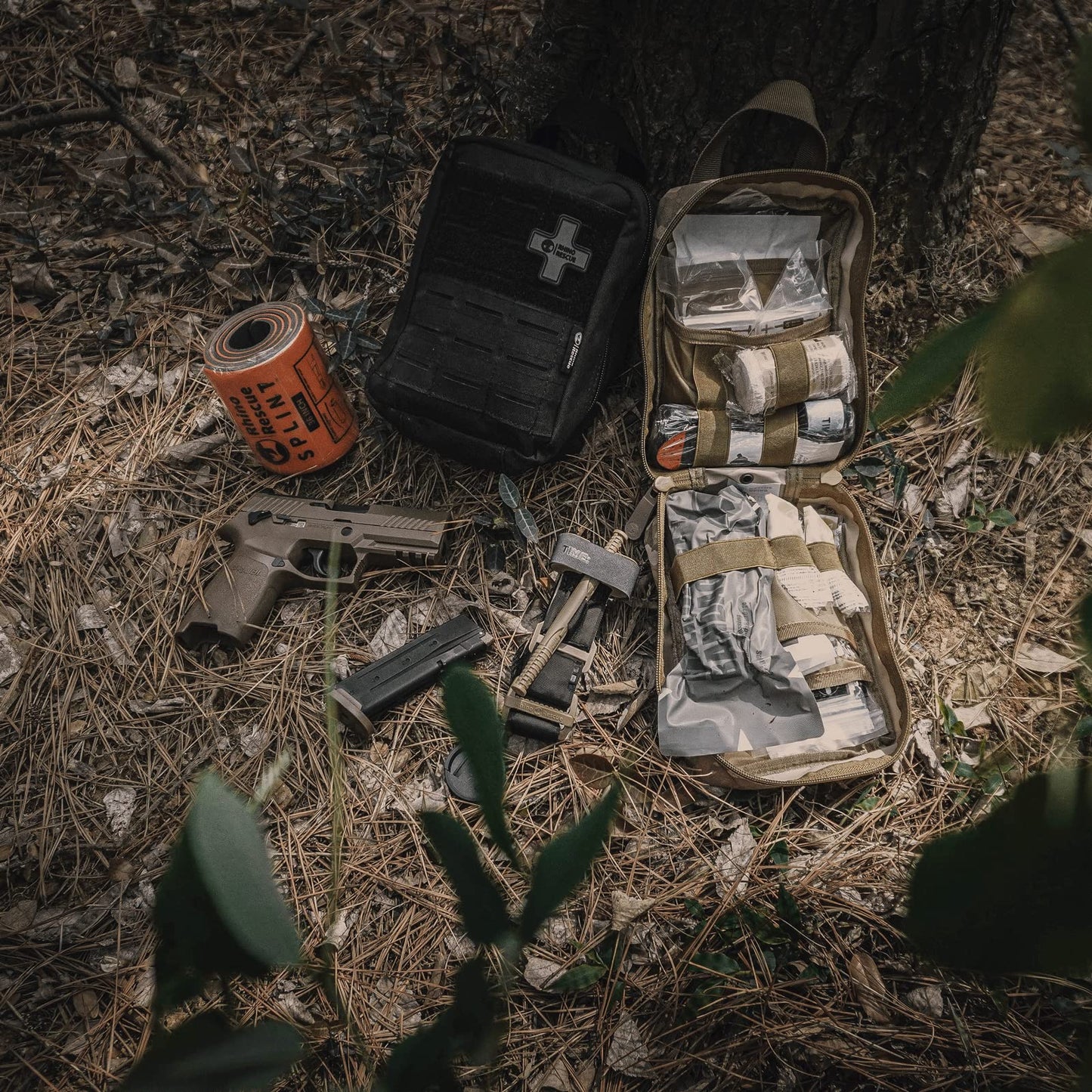 RHINO RESCUE IFAK Trauma First Aid Kit Molle Medical Pouch for Car Home Travel Hiking (Black)