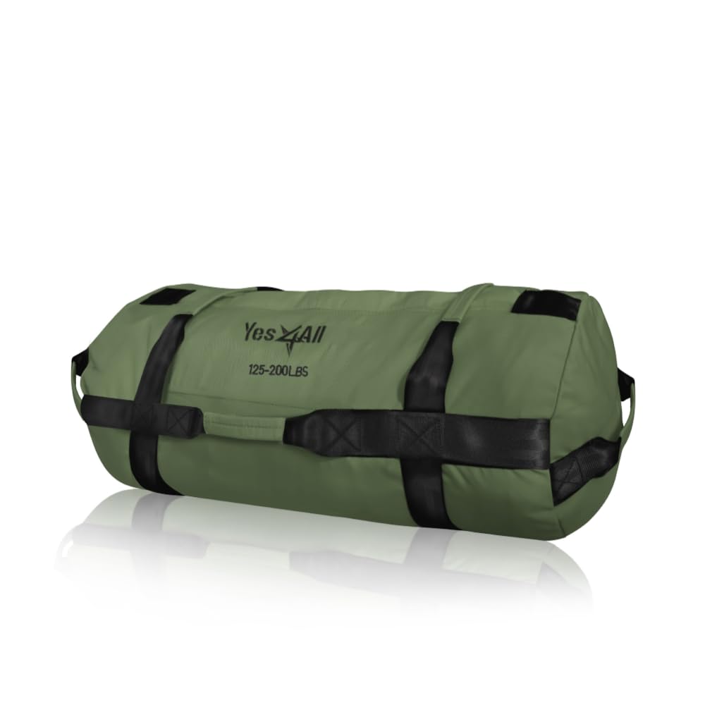 Yes4All Workout Sandbags, Heavy Duty Sandbags for Fitness, Conditioning, MMA & Combat Sports - Army Green - XL