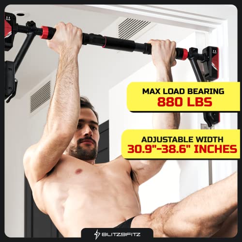 BLITZBFITZ Doorframe 880LBS Max Capacity Pull Up Bar for Door | Multipurpose| 30.9”-38.6’’ Width | Non-Slip Chin Up Bar Doorway No Screws