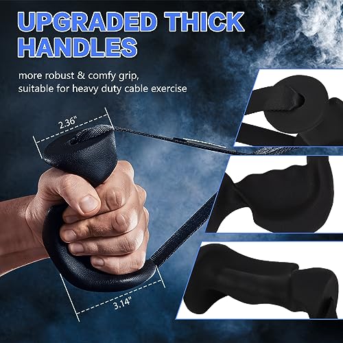 HXD-ERGO Cable Machine Handles, Ergonomic Heavy Duty Exercise Handles for Cable Machine, Resistance Band, LAT Pull Down System, Gym Handles for Strength Training Workout