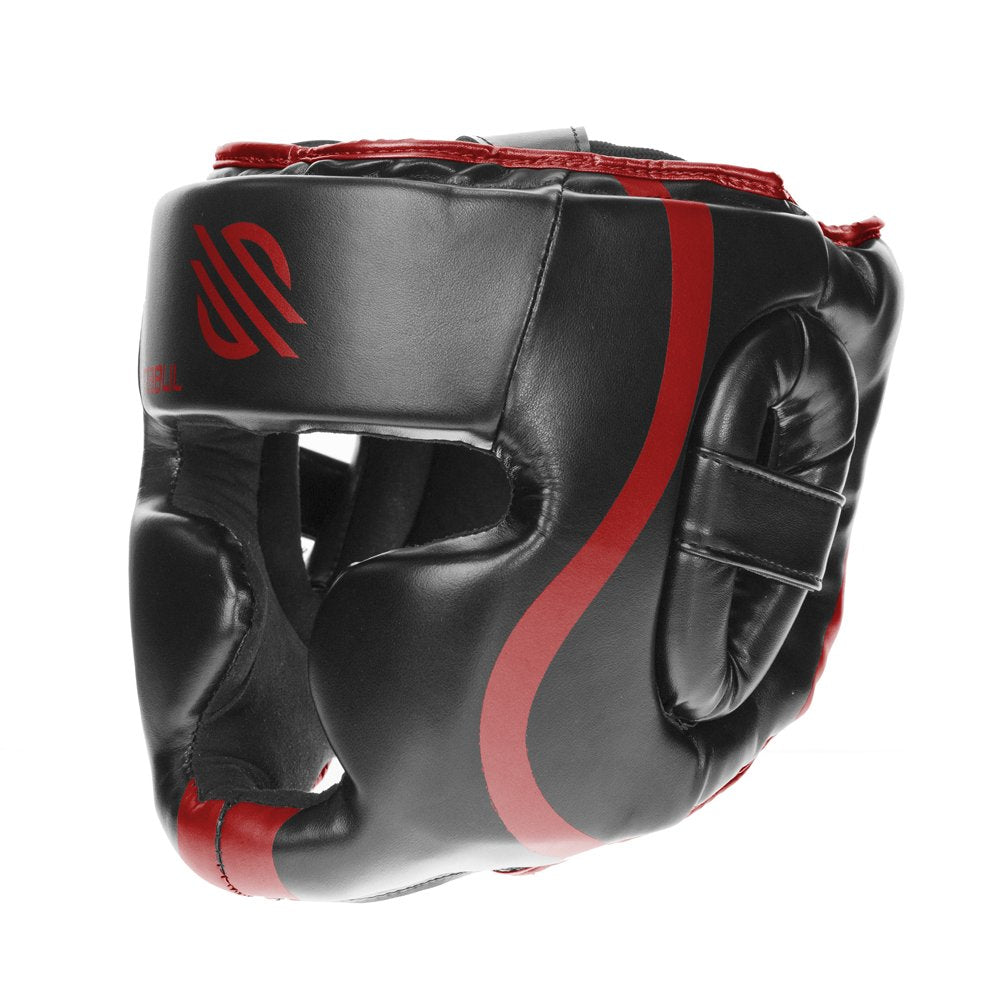 Sanabul Essential Boxing Headgear for Men & Women | Muay Thai and MMA Headgear | Sparring Headgear | Boxing Head Gear with Full Face Coverage (Red, L/XL)