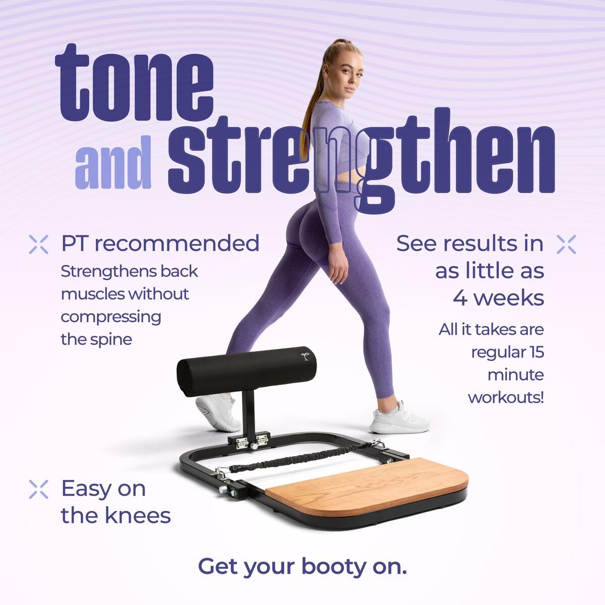 BootySprout Hip Thrust Machine for High Resistance Glute Training, up to 400 pounds of Resistance