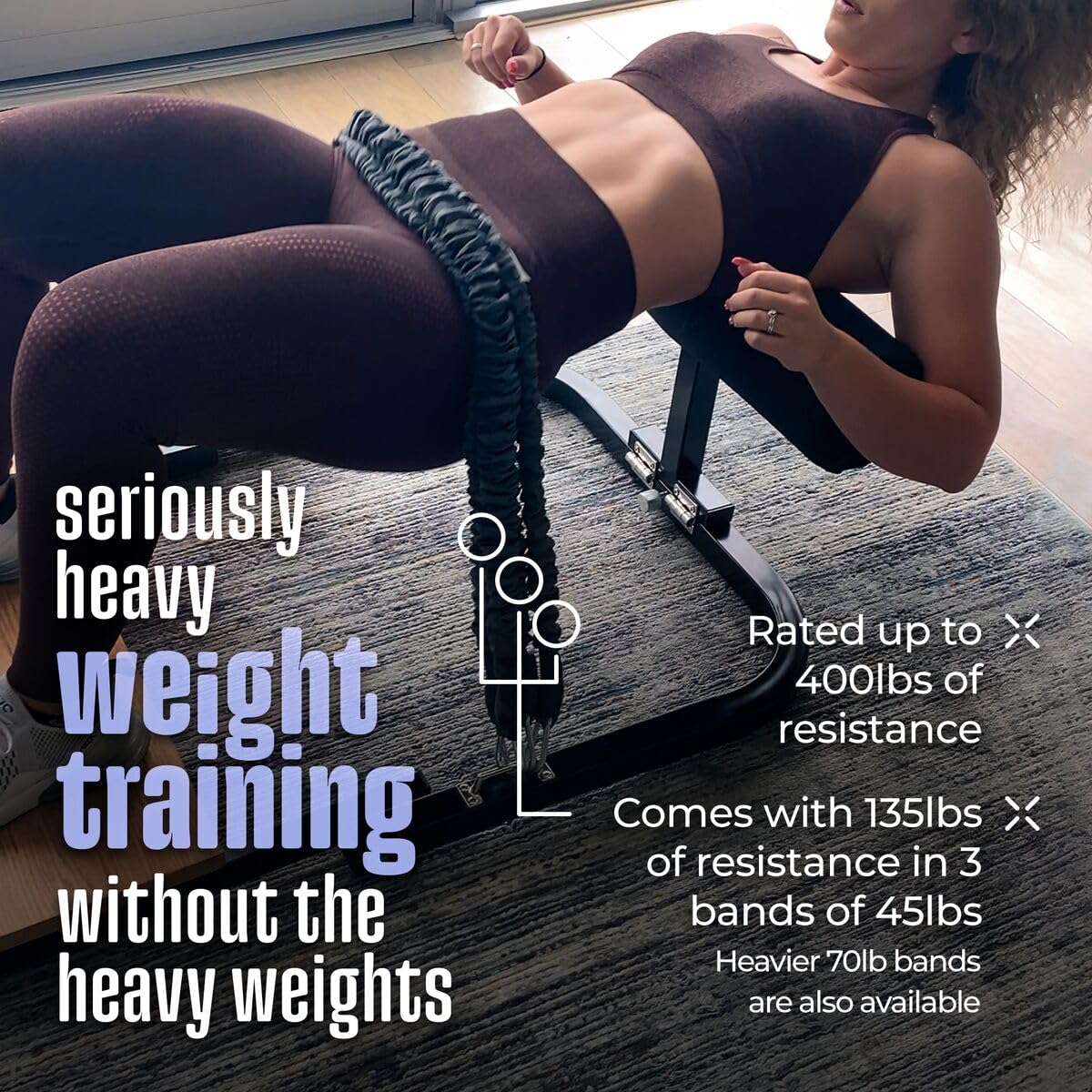 BootySprout Hip Thrust Machine for High Resistance Glute Training, up to 400 pounds of Resistance