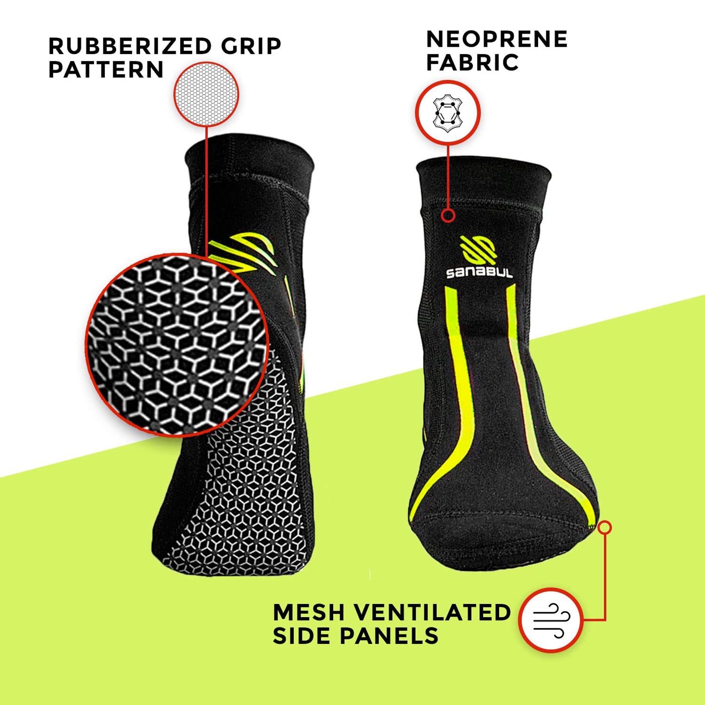 Sanabul New Item Foot Grip Socks for Men & Women | MMA, Kickboxing, Wrestling, Pilates, Yoga Anti Slip Socks, Non Slip Socks (Medium, Black)