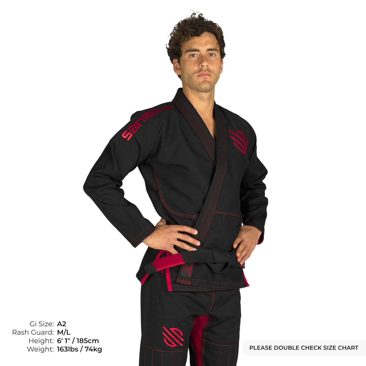 Sanabul Essential BJJ Gi for Men | Brazilian Jiu Jitsu Gi BJJ | Lightweight, Preshrunk Cotton Fabric | IBJJF Approved (Black, A1)