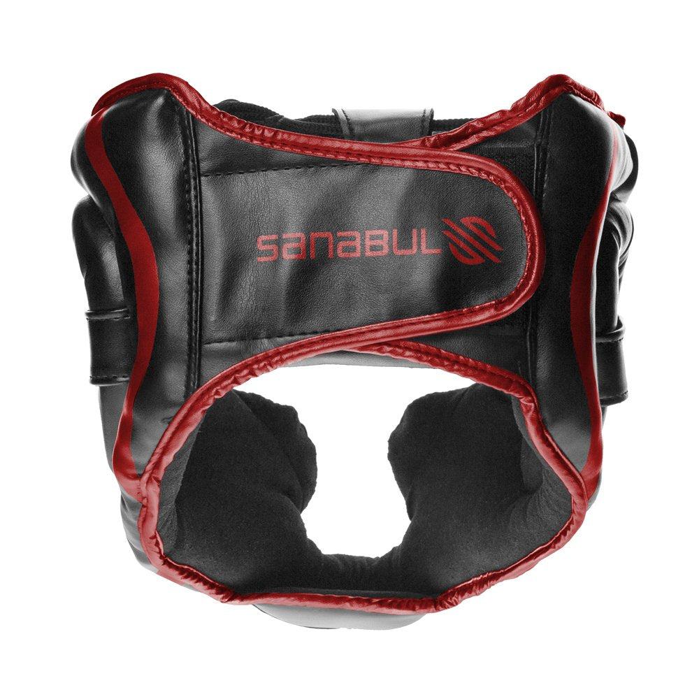 Sanabul Essential Boxing Headgear for Men & Women | Muay Thai and MMA Headgear | Sparring Headgear | Boxing Head Gear with Full Face Coverage (Red, L/XL)