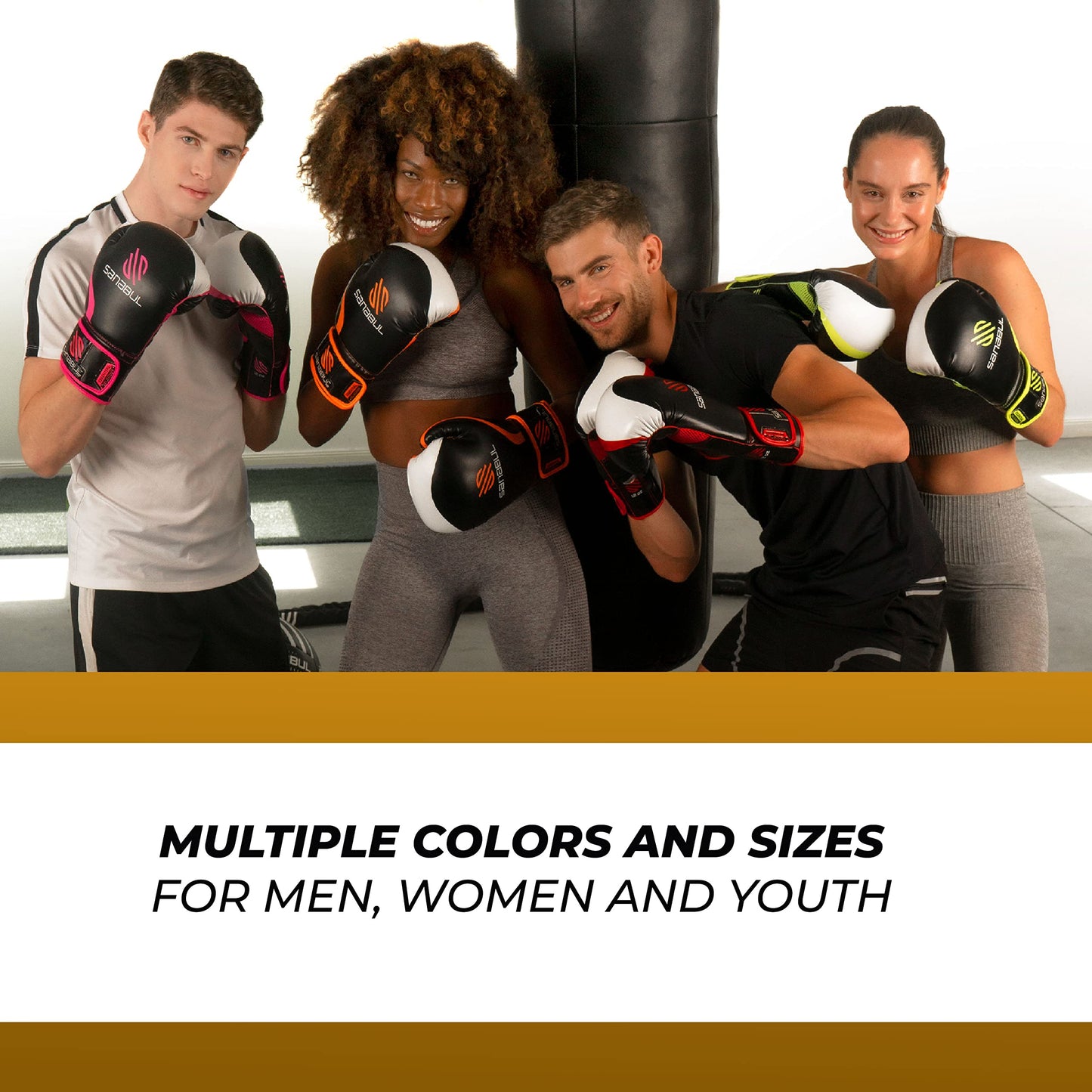 Sanabul Essential Gel Boxing Gloves | Kickboxing Gloves | Punching Bag Gloves For Men and Women, Black/Copper 16 oz