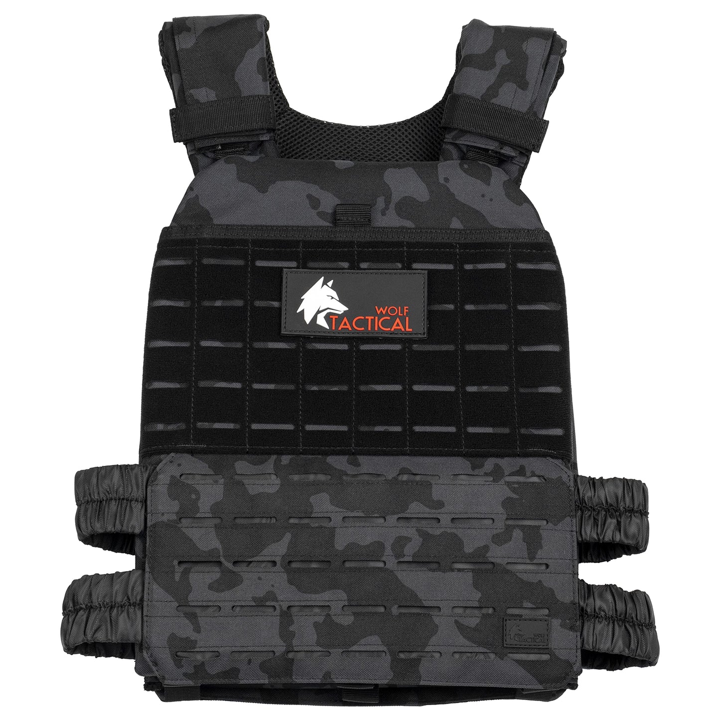 WOLF TACTICAL Adjustable Weighted Vest – WODs, Strength and Endurance Training, Fitness Workouts, Running (MultiCam Black)