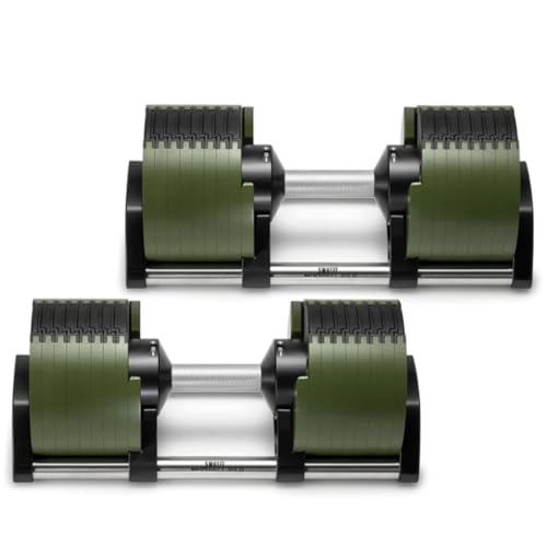 SMRTFT NUOBELL Adjustable Dumbbells | The Original All-in-One NUOBELL Adjustable Dumbbell Set | Feels Real Like Traditional Dumbbells | 5-80 lbs | Highly Durable | Best 2 Year Warranty | Tactical