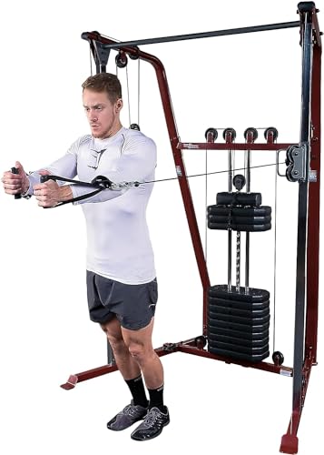 Best Fitness by Body-Solid (BFFT10R) Functional Trainer Cable Machine, Full Body Workout Weight Stacks, Chest and Shoulder Exercise Home Gym LAT Pulldown Machines with 190lb Weights Stack