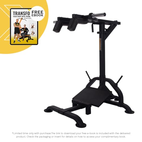 Powertec Fitness Levergym Calf Raise and Squat Machine, Black, 58” x 55” x 61.6”, 500 lbs Max Capacity Weight Training Equipment for Leg Exercise - Premium Home Workout Equipment