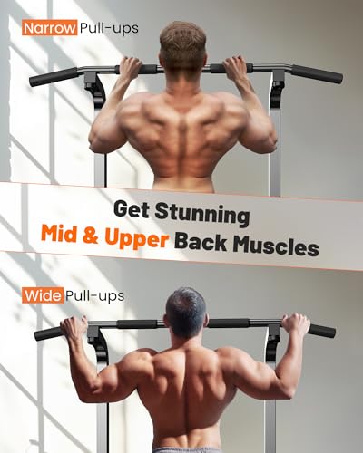 Sportsroyals Power Tower Dip Station Pull Up Bar for Home Gym Strength Training Workout Equipment Newer Version 450LBS.