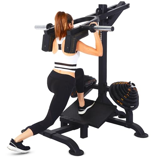Powertec Fitness Levergym Calf Raise and Squat Machine, Black, 58” x 55” x 61.6”, 500 lbs Max Capacity Weight Training Equipment for Leg Exercise - Premium Home Workout Equipment