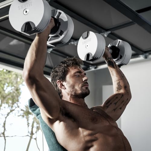 SMRTFT NUOBELL Adjustable Dumbbells | The Original All-in-One NUOBELL Adjustable Dumbbell Set | Feels Real Like Traditional Dumbbells | 5-80 lbs | Highly Durable | Best 2 Year Warranty | Tactical
