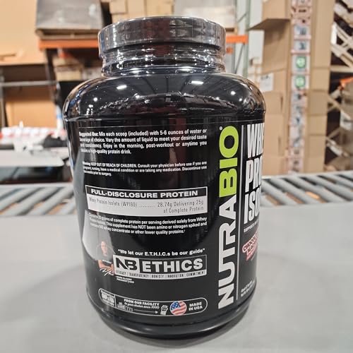 NutraBio Whey Protein Isolate Supplement – 25g of Protein Per Scoop with Complete Amino Acid Profile - Soy and Gluten Free Protein Powder - Zero Fillers and Non-GMO - Chocolate Dipped Macaroon 5lbs