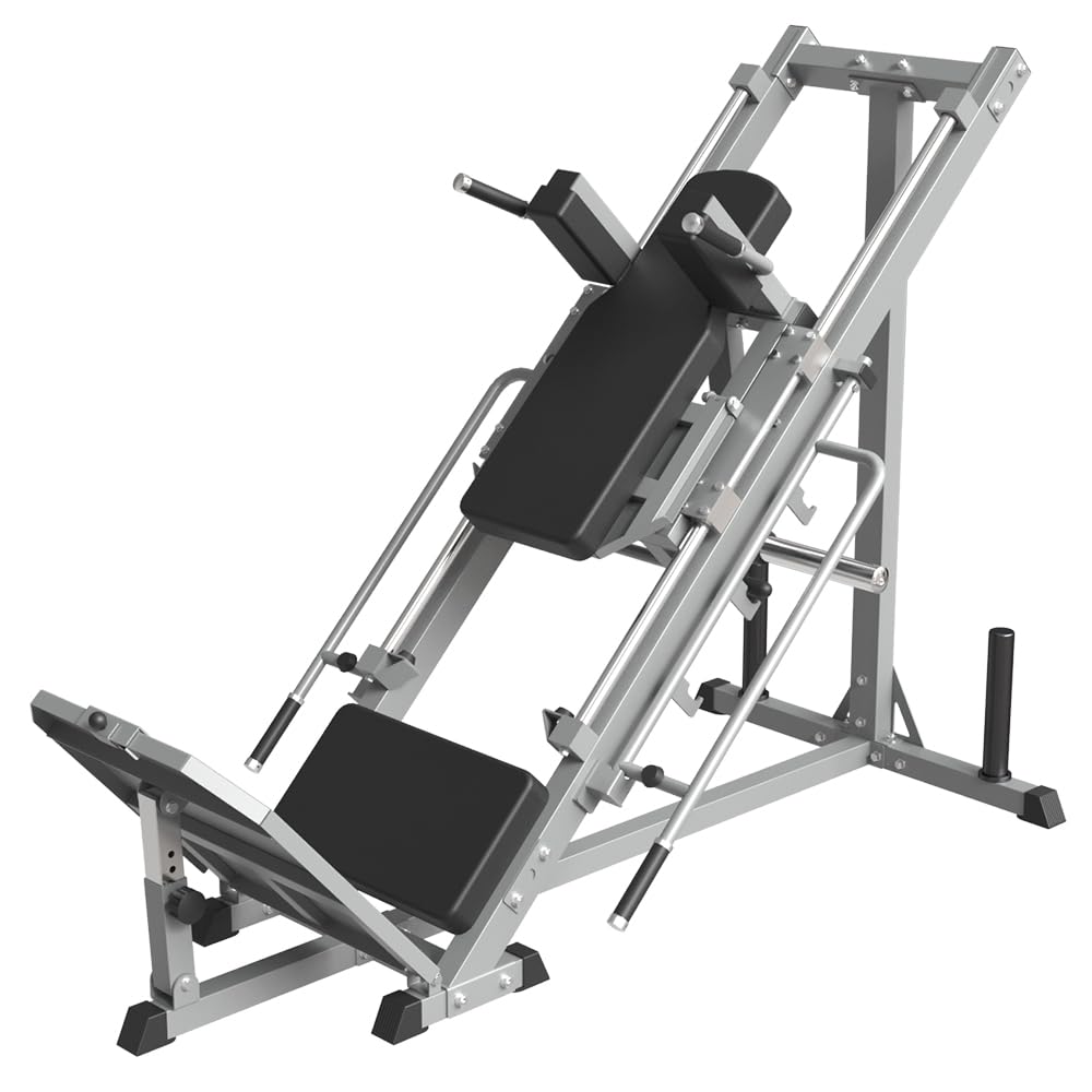 SPART Leg Press Hack Squat Machine, Professional Adjustable Leg Press Machine with Linear Bearing, Hack Squat Machine for Full Lower Body Special Workouts with Weight Storage Posts in Home Gym, Gray