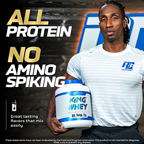 Ronnie Coleman Signature Series Whey Concentrate + Isolate Protein Powder, Pre Workout Shake Mix for Lean Muscle Support, Low Sugar Supplement for Women & Men, Chocolate Brownie Flavor, 5 lbs
