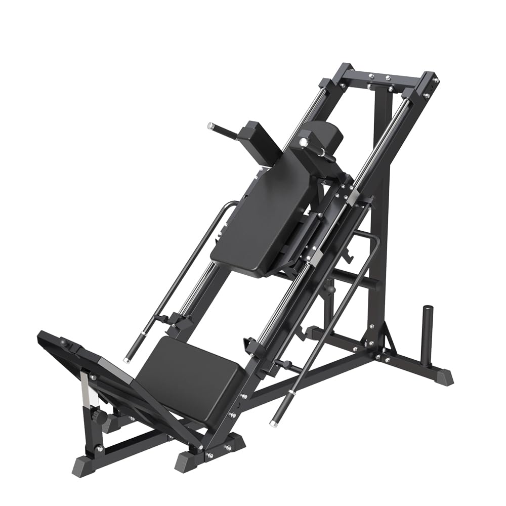 SPART Leg Press Hack Squat Machine, Professional Adjustable Leg Press Machine with Linear Bearing, Hack Squat Machine for Full Lower Body Special Workouts with Weight Storage Posts in Home Gym, Black