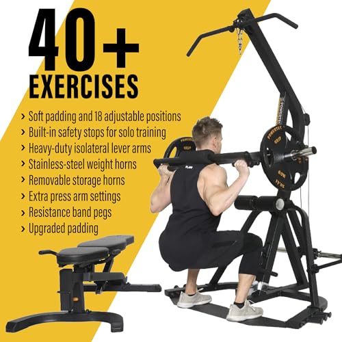 Powertec Fitness Workbench LeverSystem - Workout Bench, 500 LB Weight Capacity, Black - Gym Equipment for Home - Adjustable Full Body Workout Machine