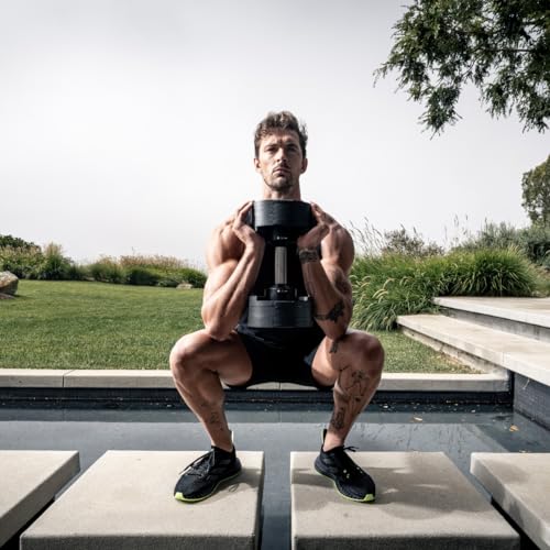 SMRTFT NUOBELL Adjustable Dumbbells | The Original All-in-One NUOBELL Adjustable Dumbbell Set | Feels Real Like Traditional Dumbbells | 5-80 lbs | Highly Durable | Best 2 Year Warranty | Tactical