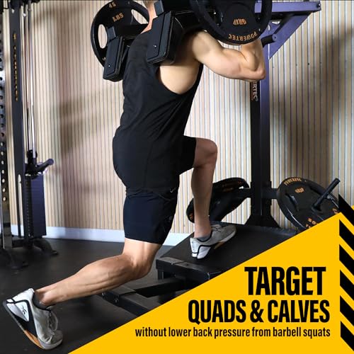 Powertec Fitness Levergym Calf Raise and Squat Machine, Black, 58” x 55” x 61.6”, 500 lbs Max Capacity Weight Training Equipment for Leg Exercise - Premium Home Workout Equipment