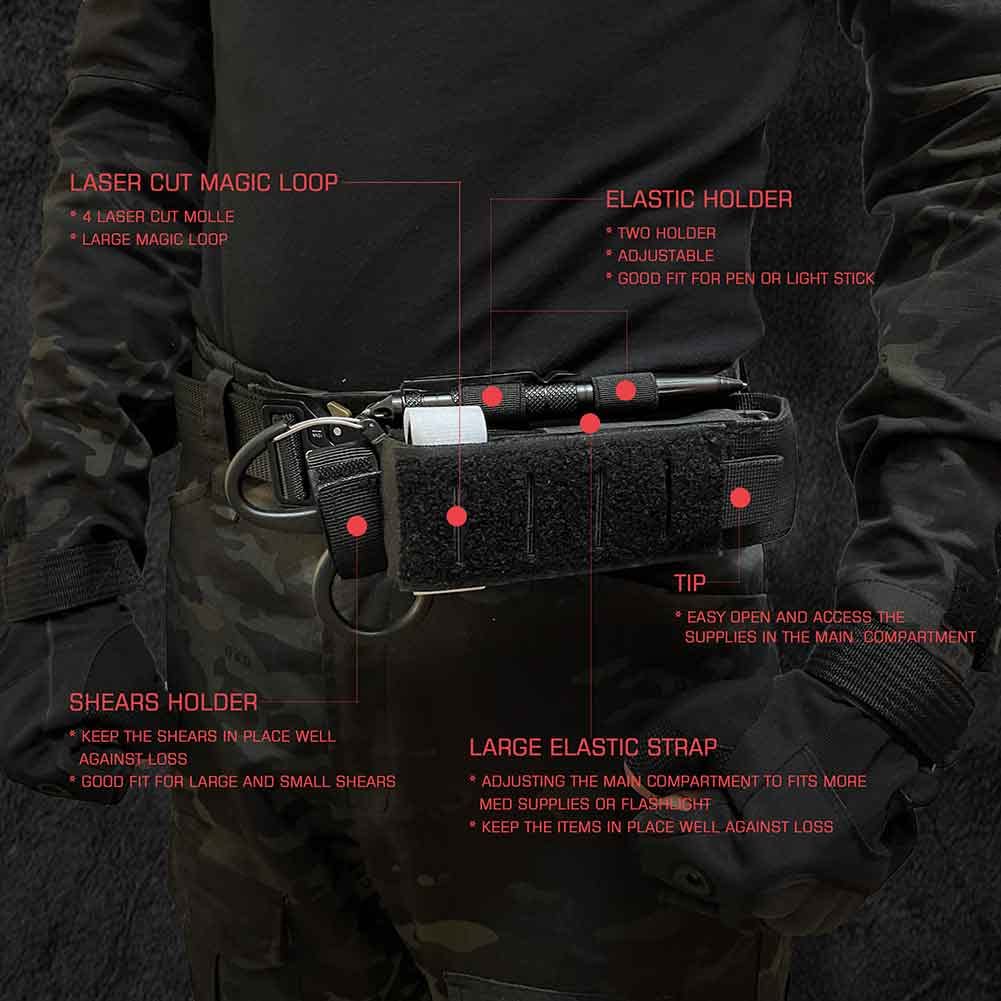 Tourniquet Holster, Cat Tourniquet Pouch Holder Molle Tourniquets Pouch Case for CAT Tourniquets, Tourniquet Holster Holder for Duty Belt Equipment Black(Tourniquet and Shear Not Included)