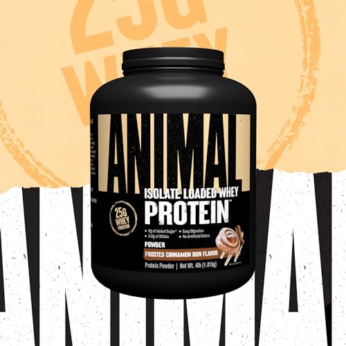 Animal Whey Isolate Protein Powder - Loaded for Pre & Post Workout Muscle Builder and Recovery with Digestive Enzymes for Men & Women - 25g Protein, Great Taste, Low Sugar - Vanilla 2 lbs