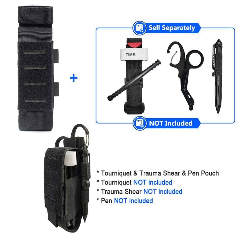 Tourniquet Holster, Cat Tourniquet Pouch Holder Molle Tourniquets Pouch Case for CAT Tourniquets, Tourniquet Holster Holder for Duty Belt Equipment Black(Tourniquet and Shear Not Included)