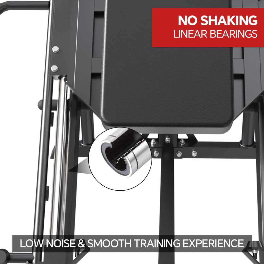SPART Leg Press Hack Squat Machine, Professional Adjustable Leg Press Machine with Linear Bearing, Hack Squat Machine for Full Lower Body Special Workouts with Weight Storage Posts in Home Gym, Black