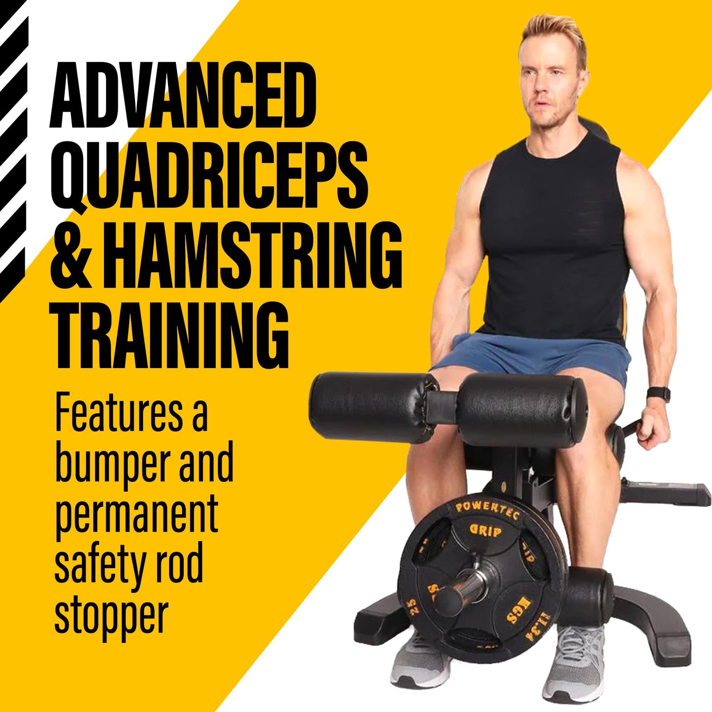 Powertec Fitness Lift-Curl Leg Extension Attachment for Workbench Exercise Equipment, 200 lbs. - Only Compatible with Powertec Products Weight Machine Attachments for Garage, Home Gym