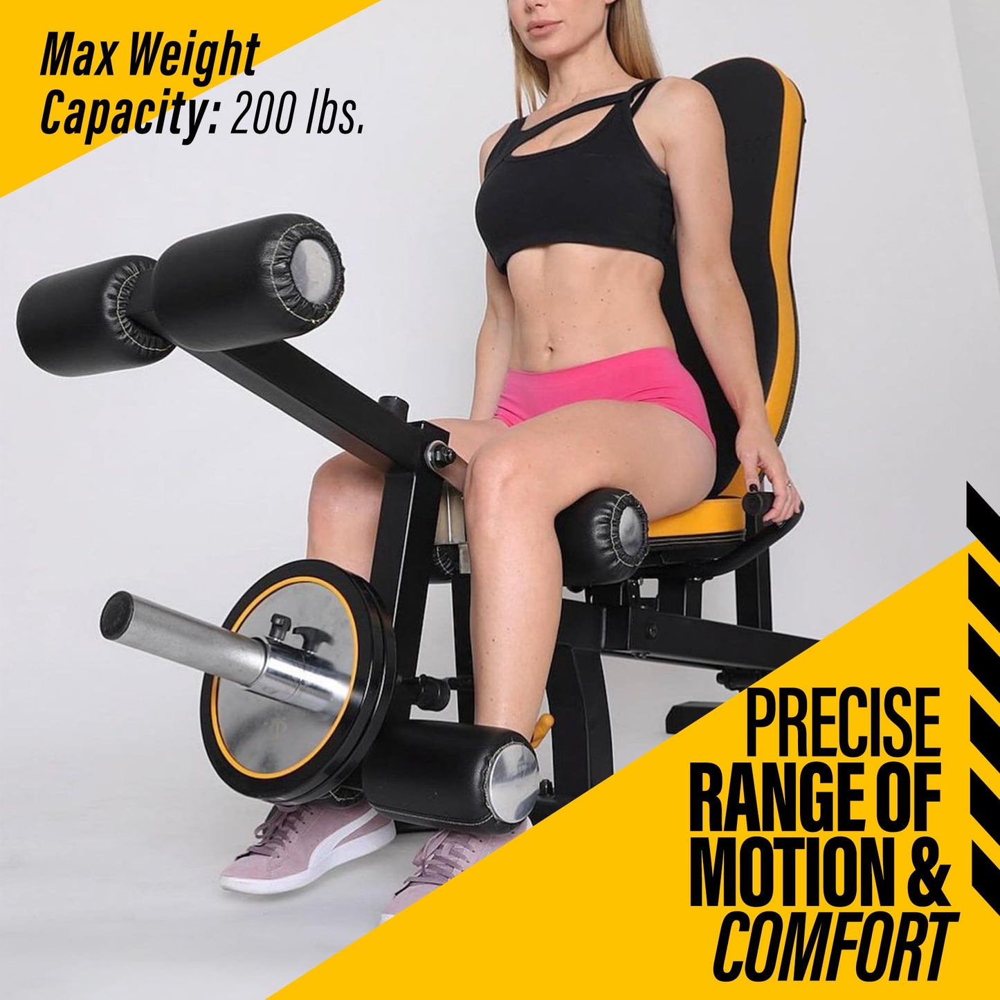 Powertec Fitness Lift-Curl Leg Extension Attachment for Workbench Exercise Equipment, 200 lbs. - Only Compatible with Powertec Products Weight Machine Attachments for Garage, Home Gym