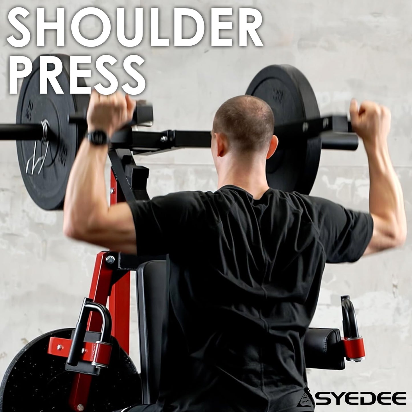 syedee Deltoid and Shoulder Press Machine, Lateral Raise Machine with Adjustable Seat and Backrest, 800 Weight Capacity Upper Body Machine for Home Gym