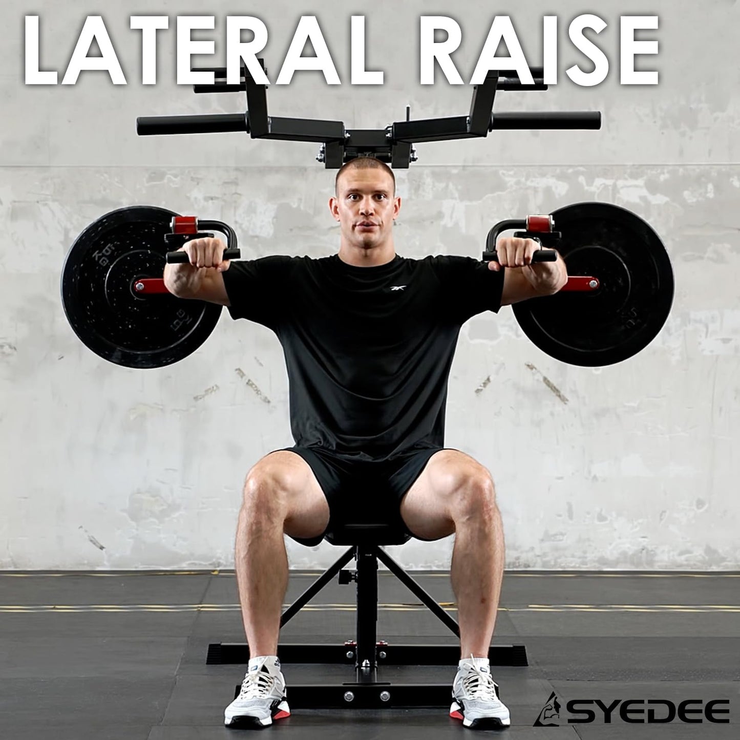 syedee Deltoid and Shoulder Press Machine, Lateral Raise Machine with Adjustable Seat and Backrest, 800 Weight Capacity Upper Body Machine for Home Gym